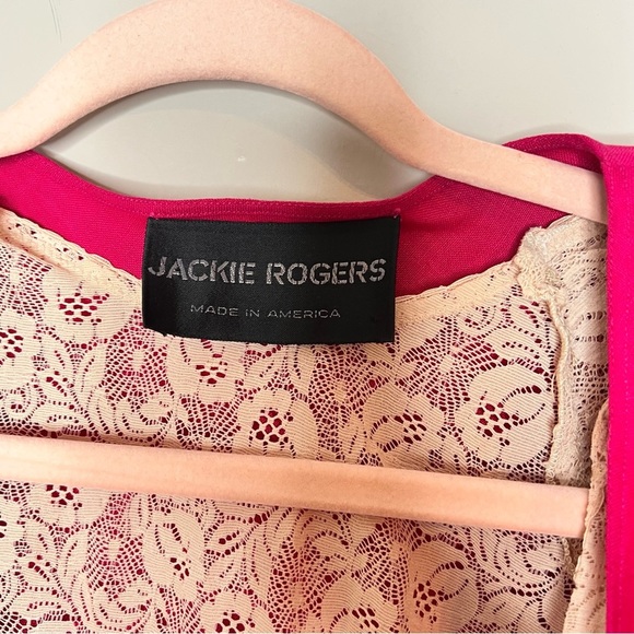 Vintage Pink V Neck Button Front Midi 100% Linen Dress Lace Slip Lining Large - Picture 15 of 15